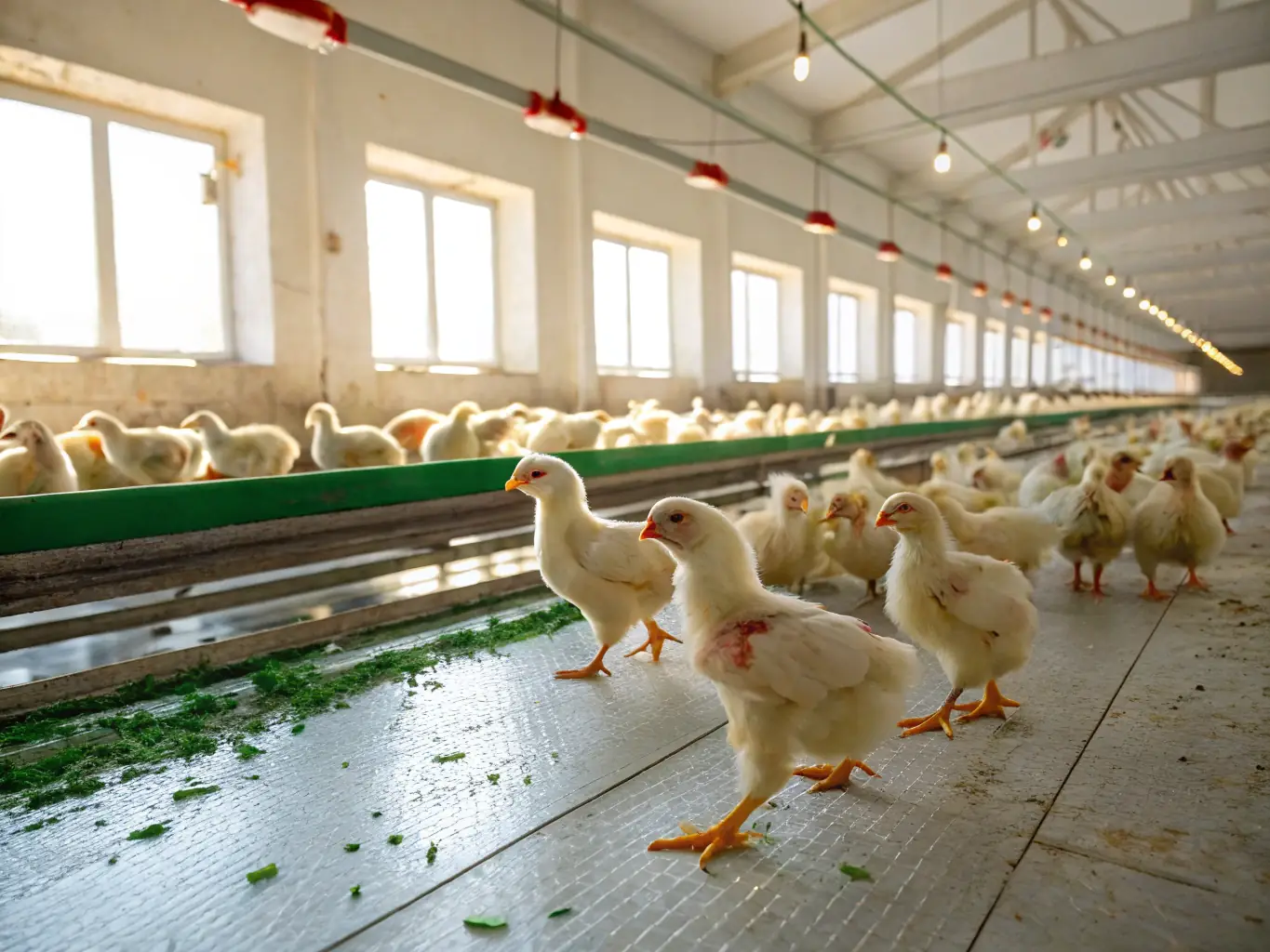 An image depicting PoultryHub's clean and spacious poultry housing, showcasing the high standards of hygiene and comfort maintained for the birds' welfare.