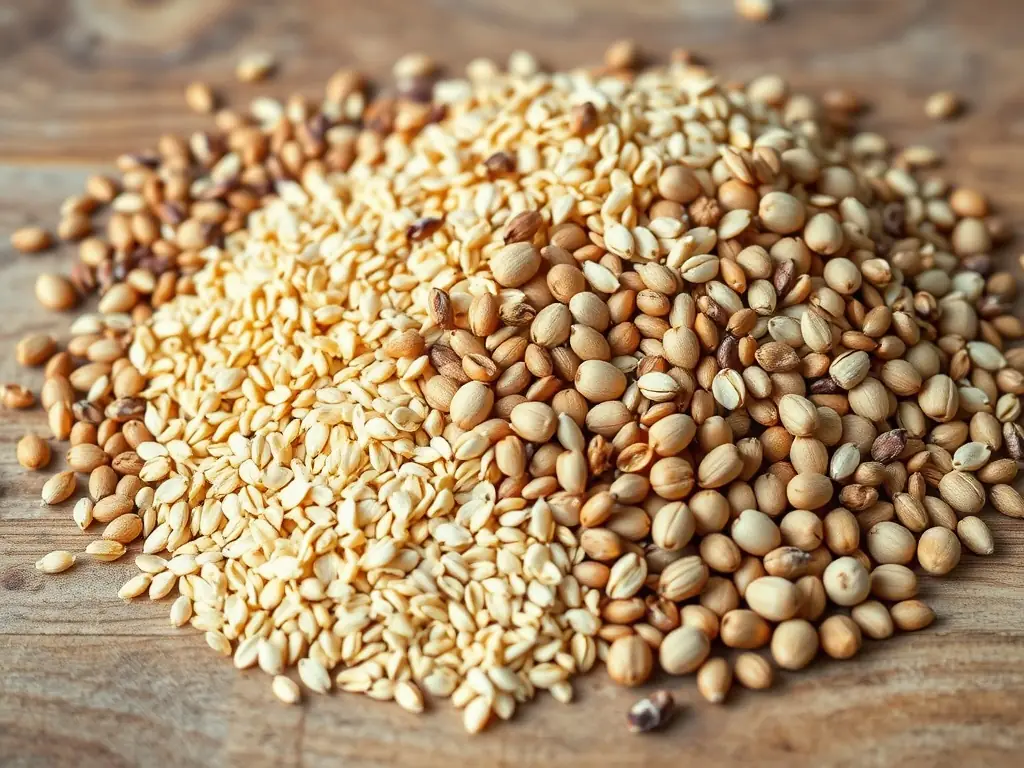 A close-up image of PoultryHub's specially formulated poultry feed, highlighting the natural ingredients and nutritional benefits for healthy growth and egg production.